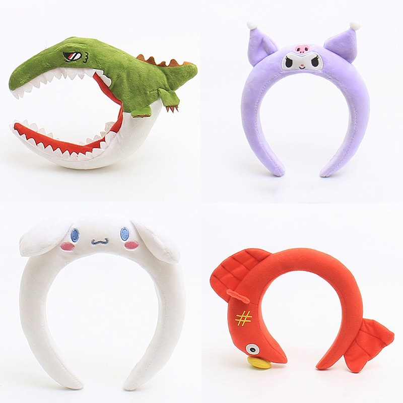 Dễ Thương Băng Đô Cài Tóc Hình Cá Mập / Khủng Long Hoạt Hình Siêu Đáng Yêu Vui Nhộn Cho Người Lớn Và Trẻ Em