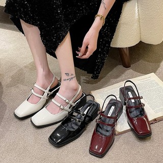 Giày cao gót mũi vuông thời trang nữ tính