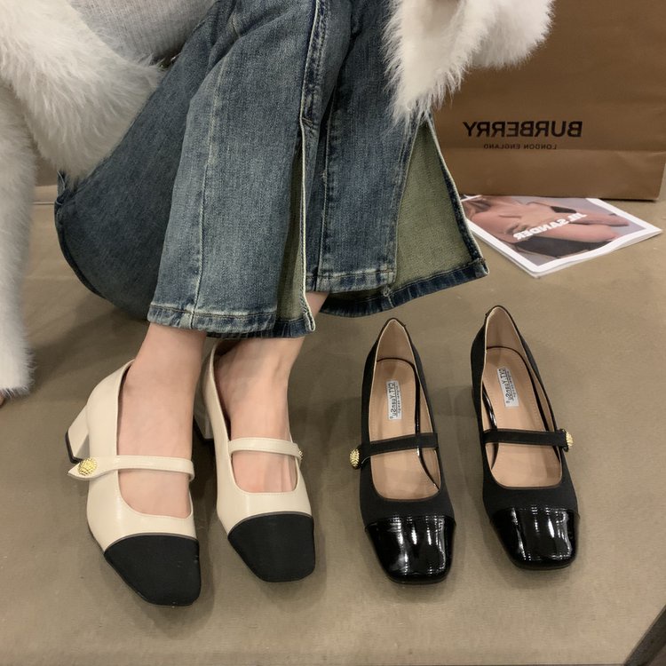 Màu Sắc Giày Búp Bê Mũi Tròn Đế Thấp Thời Trang Nữ Tính