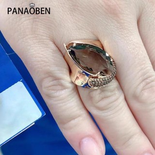 Nhẫn mạ vàng hồng 925 đính đá quý 585 sang trọng