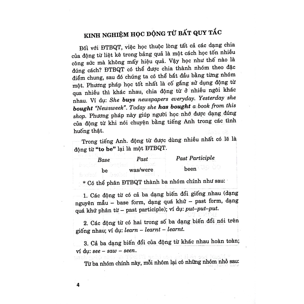 Sách 393 Động Từ Bất Quy Tắc Và Cách Dùng Thì Trong Tiếng Anh