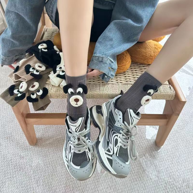 Đôi Vớ Thấm Hút Mồ Hôi Phong Cách Châu Âu Họa Tiết Hoạt Hình Tai To Độc Đáo Thời Trang Xuân Hè Cho Nữ