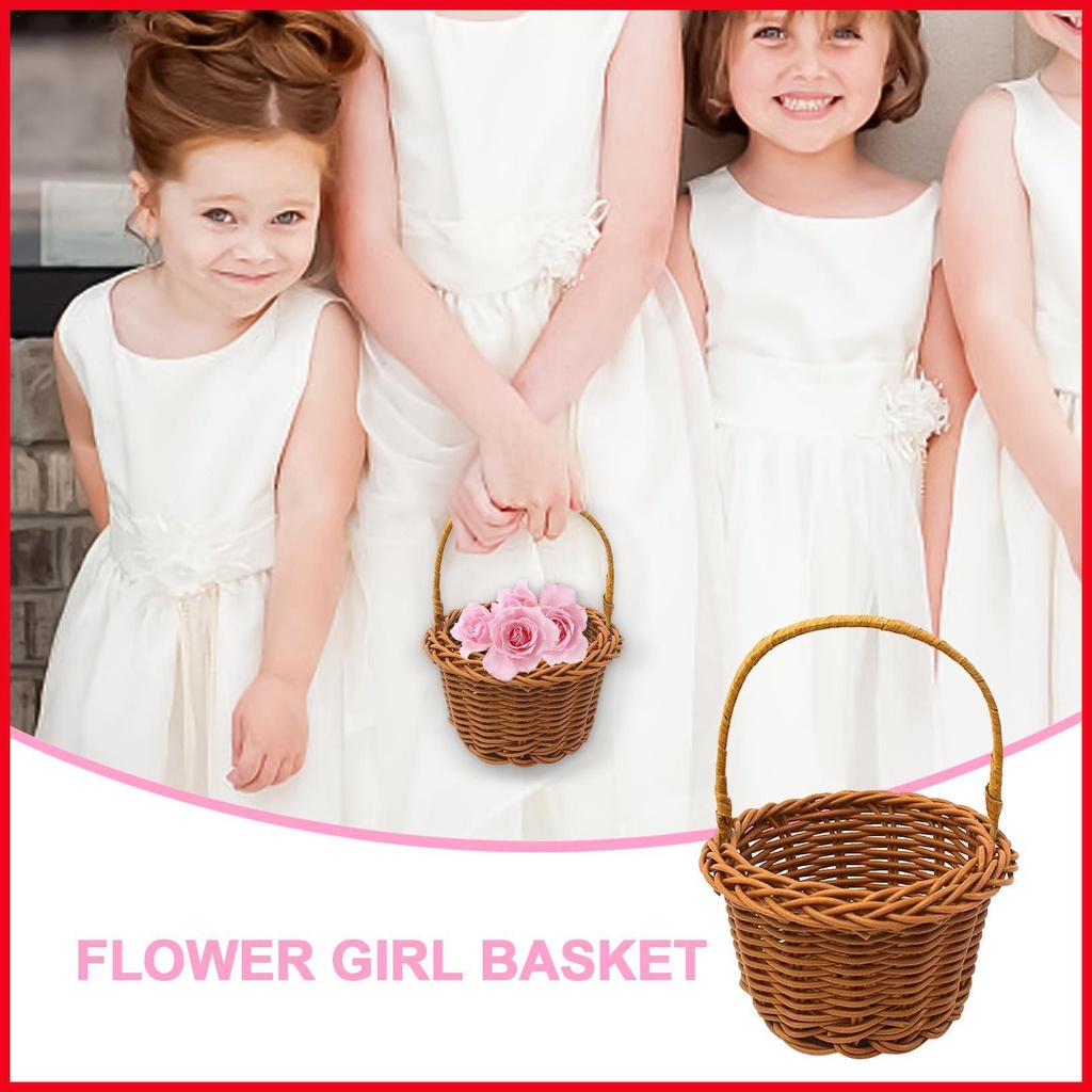 Giỏ Hoa Đan Mây Có Tay Cầm Dùng Trang Trí Xinh Xắn