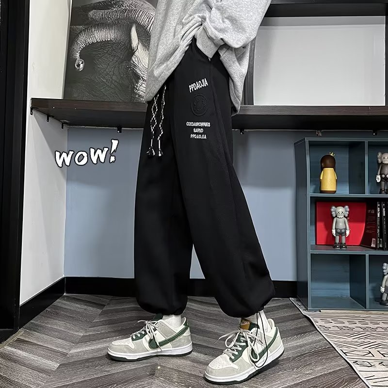 Size 8XL Quần ống rộng Thêu Họa Tiết Waffle Thời Trang Mùa Thu 2023 Cho Nam
