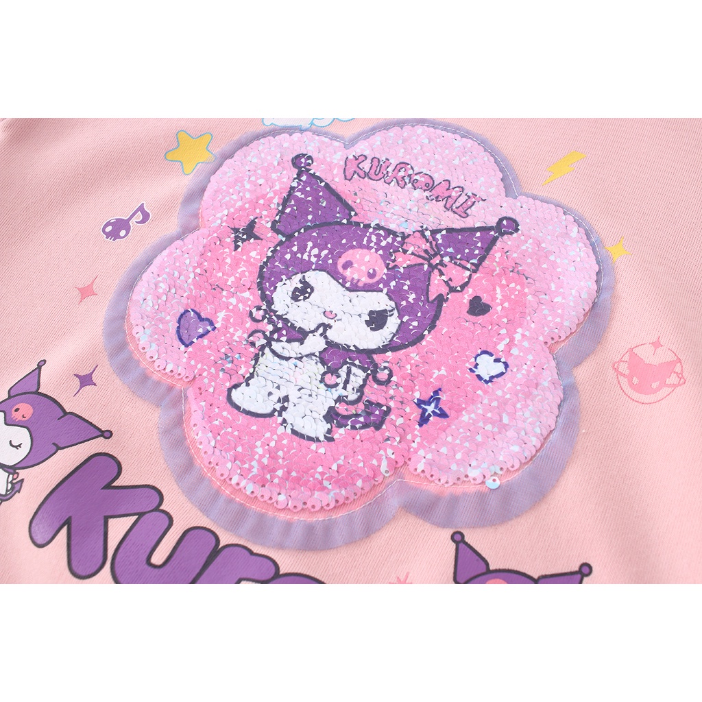 Áo hoodie Cổ Tròn Tay Dài In Hình Thỏ Hoạt Hình Đính Kim Sa Thay Đổi Màu Thời Trang Mùa Thu 2023 Cho Bé Gái