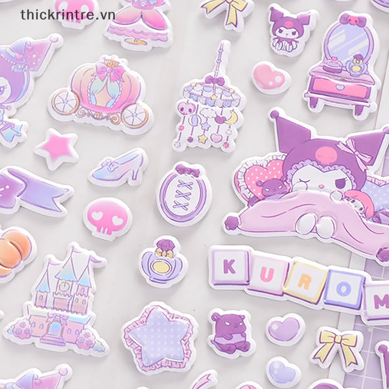 Sanrio Miếng Dán Trang Trí Hình Thỏ 3d Bằng Xốp Màu Tím Dễ Thương vn