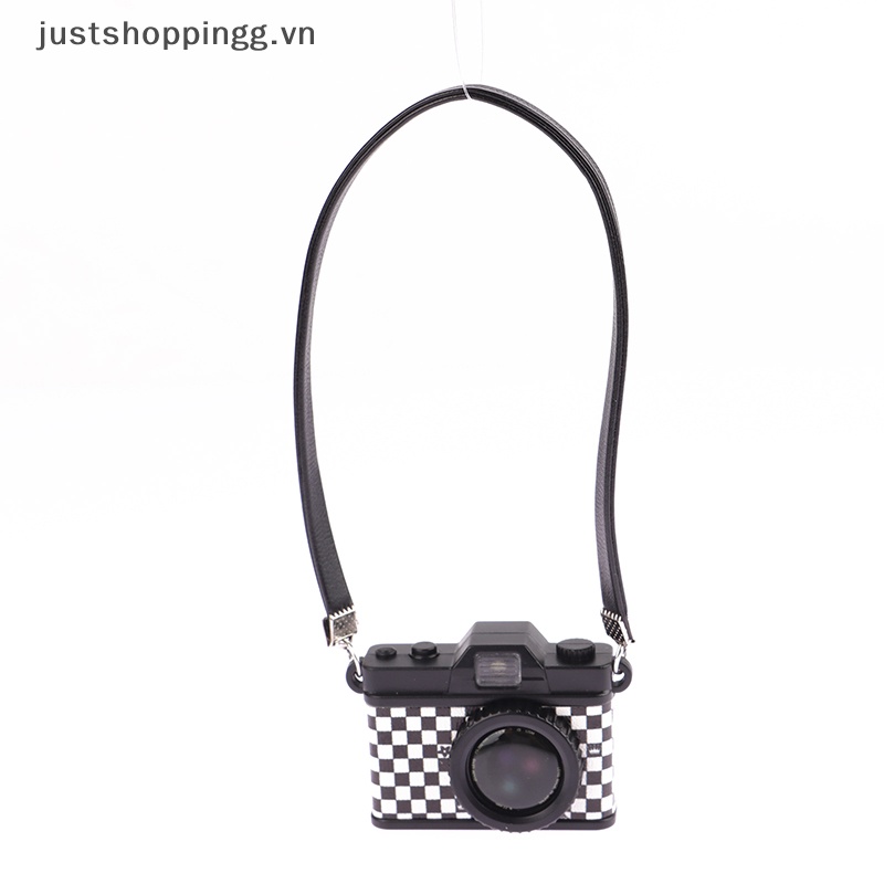 Máy Ảnh Kỹ Thuật Số Mini Kiểu Hoạt Hình Cổ Điển Có Dây Đeo Sáng Cho Nhà Búp Bê 1: 12