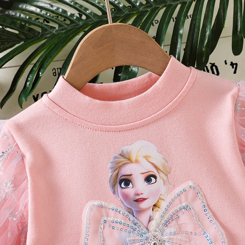 Đầm Công Chúa elsa Tay Dài Cho Bé Gái 2023