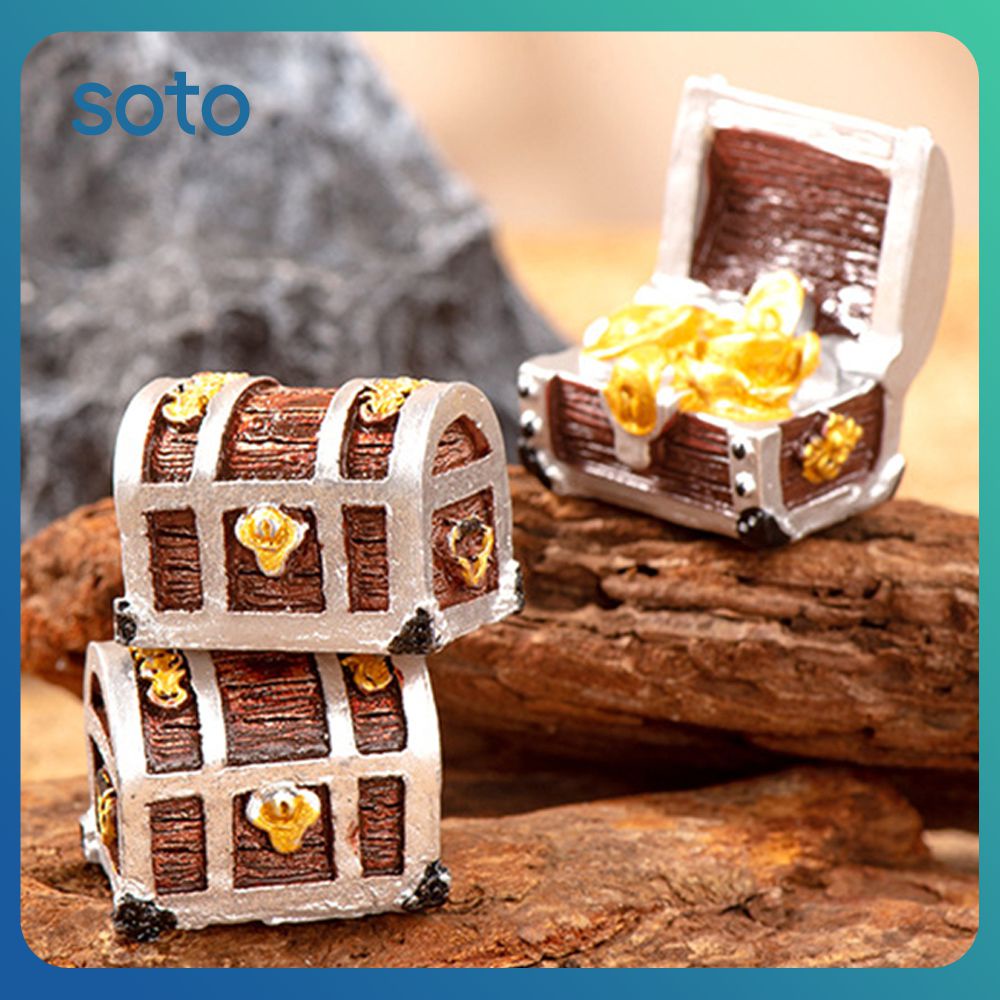 ♫ Đồ Trang Trí Kho Báu Nhỏ Bể Cá Phong Cảnh Vi Mô Rêu Retro Rừng Tàu Ngầm Hộp Kho Báu Bể Cá Cảnh Phụ Kiện Trang Trí Cảnh Quan