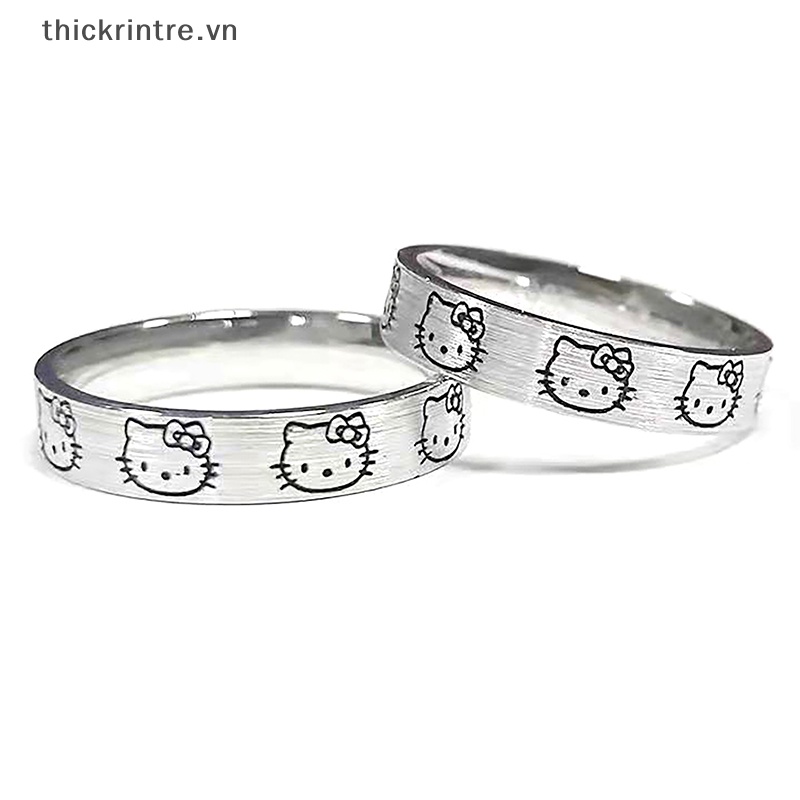 Th sanrio Nhẫn Đeo Ngón Tay Màu Bạc Hình hello kitty Hoạt Hình Đáng Yêu Cho Nữ vn