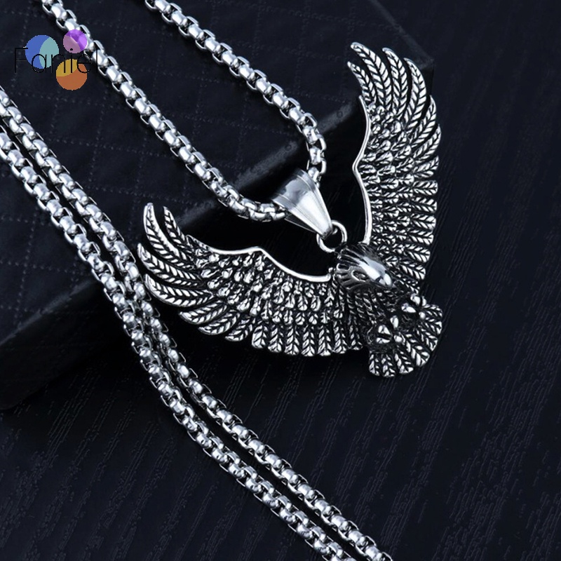 Vòng cổ Mặt Đại Bàng Bay Bằng Thép Không Gỉ vintage Cho Nam