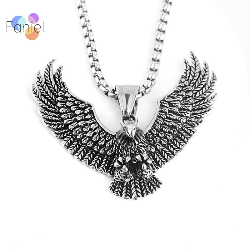 Vòng cổ Mặt Đại Bàng Bay Bằng Thép Không Gỉ vintage Cho Nam