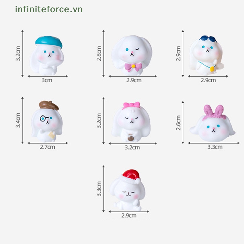 Tượng Thỏ Hoạt Hình mini Bằng Nhựa resin Dễ Thương Trang Trí Phong Cảnh Giáng Sinh