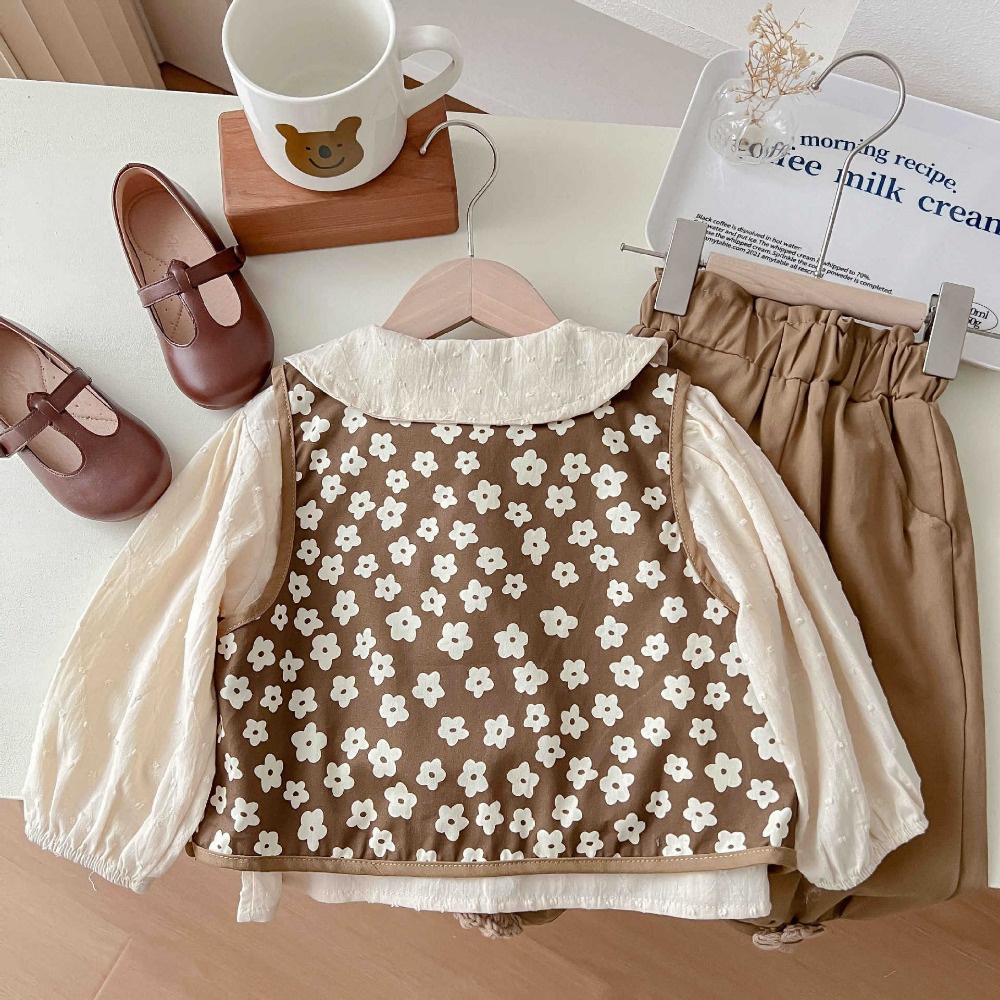 Set Đồ Thời Trang Ba Món Bằng Vải cotton Dành Cho Bé Gái