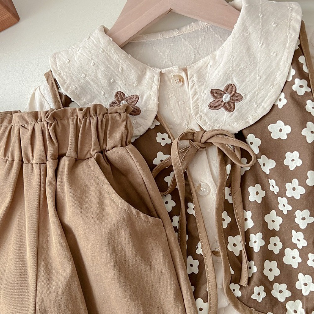 Set Đồ Thời Trang Ba Món Bằng Vải cotton Dành Cho Bé Gái