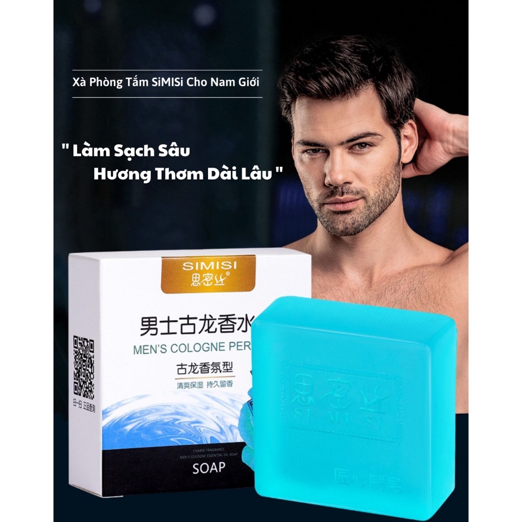 Xà Phòng Simisi 80g Hương Nước Hoa Cho Nam Làm Sạch Da, Lưu Hương Lâu