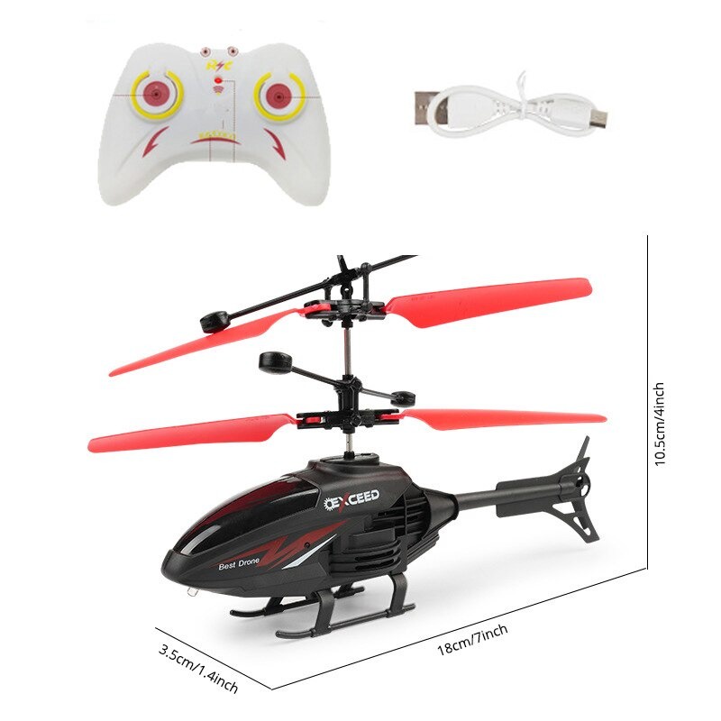Máy Bay Trực Thăng Điều Khiển Từ Xa 2 Kênh Có Đèn led Sạc Được Cho Bé Trai