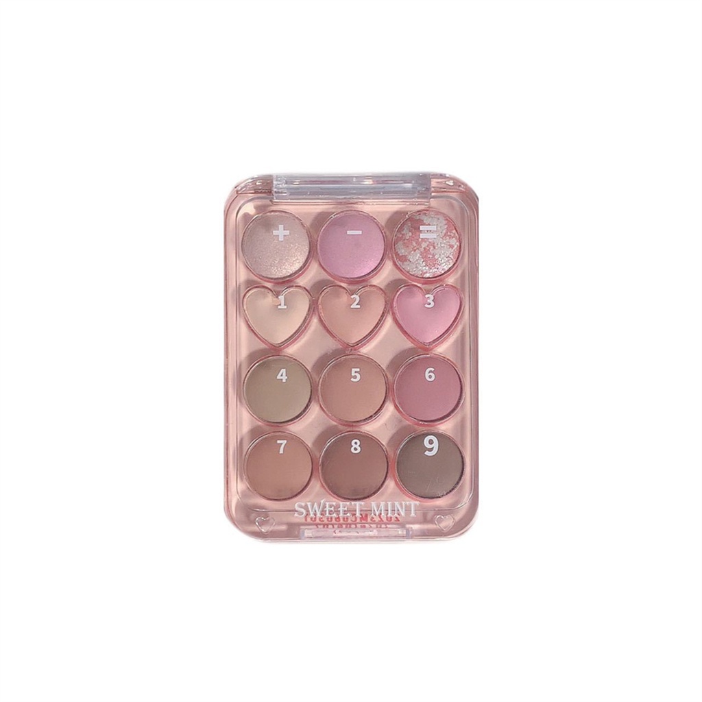 ♕ Sweet Mint 12 Màu Sắc Tình Yêu Bảng Phấn Mắt Flash Long Lanh Mờ Màu Đất Màu Acrylic Trong Suốt Phấn Mắt Lâu Trôi Trang Điểm Mắt 2 Thiết Kế LÊN NHẤT