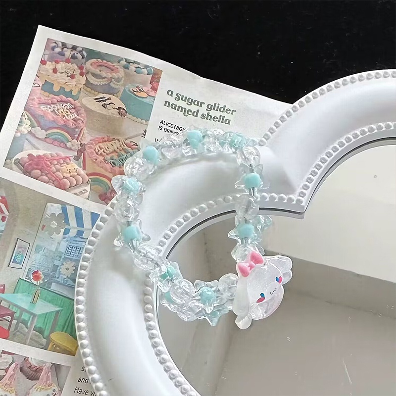 Sanrio Vòng Đeo Tay Hoạt Hình Co Giãn Bằng Nhựa resin Sáng Tạo Phong Cách Hàn Quốc Dành Cho Bạn Gái