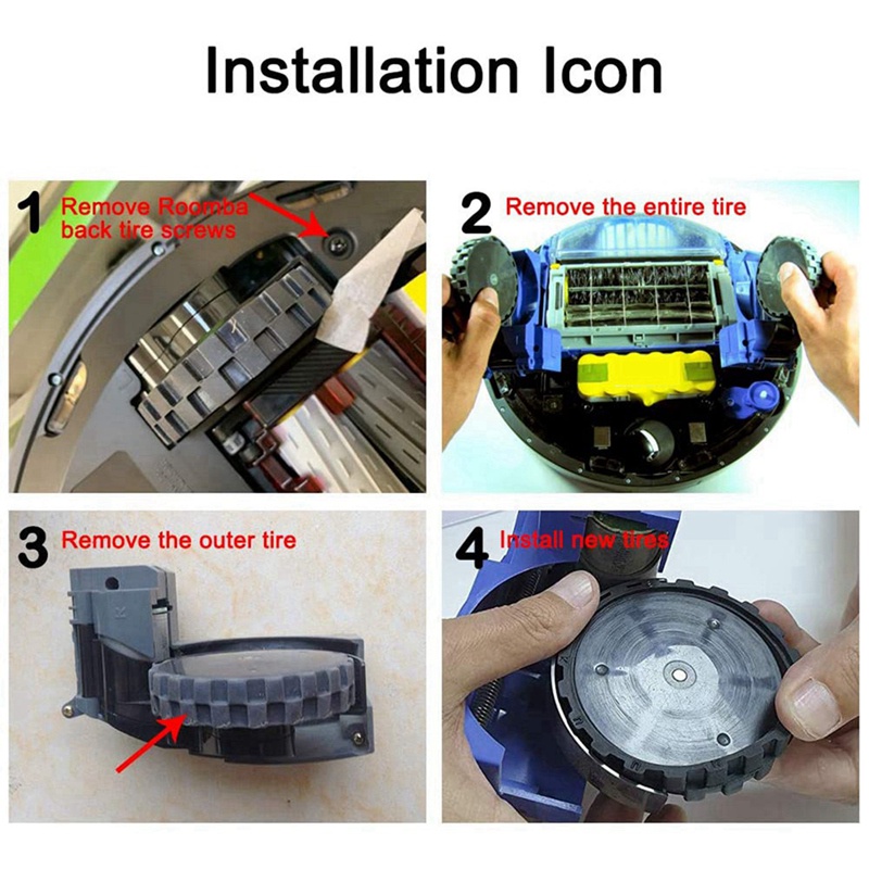 Bộ 12 Bánh Xe Cho Xe HơiIrobot Roombai 7 7 plus 5 6 7000 600 700 600 7