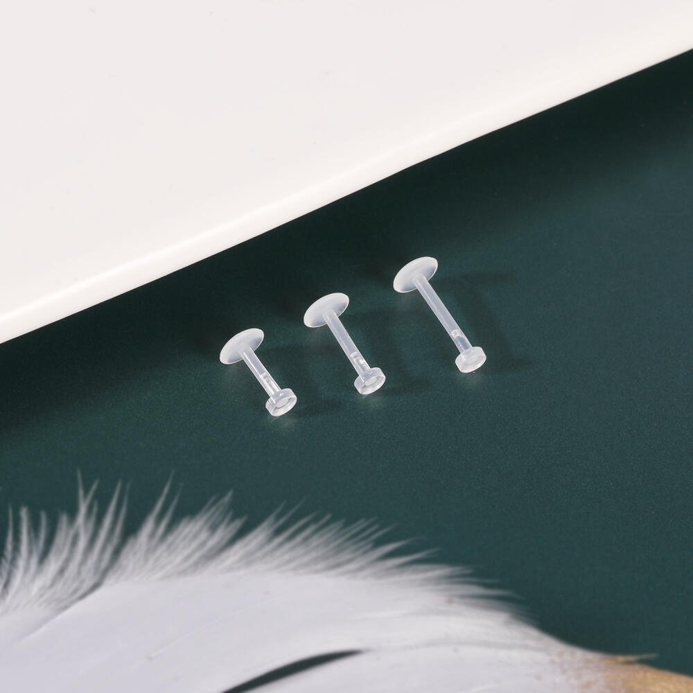 1 Khuyên Xỏ Tai acrylic 16g Hình Đôi Môi Màu Trong Suốt