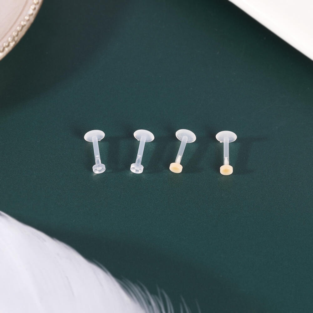 1 Khuyên Xỏ Tai acrylic 16g Hình Đôi Môi Màu Trong Suốt