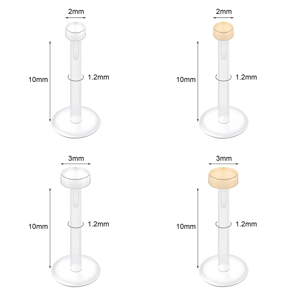 1 Khuyên Xỏ Tai acrylic 16g Hình Đôi Môi Màu Trong Suốt