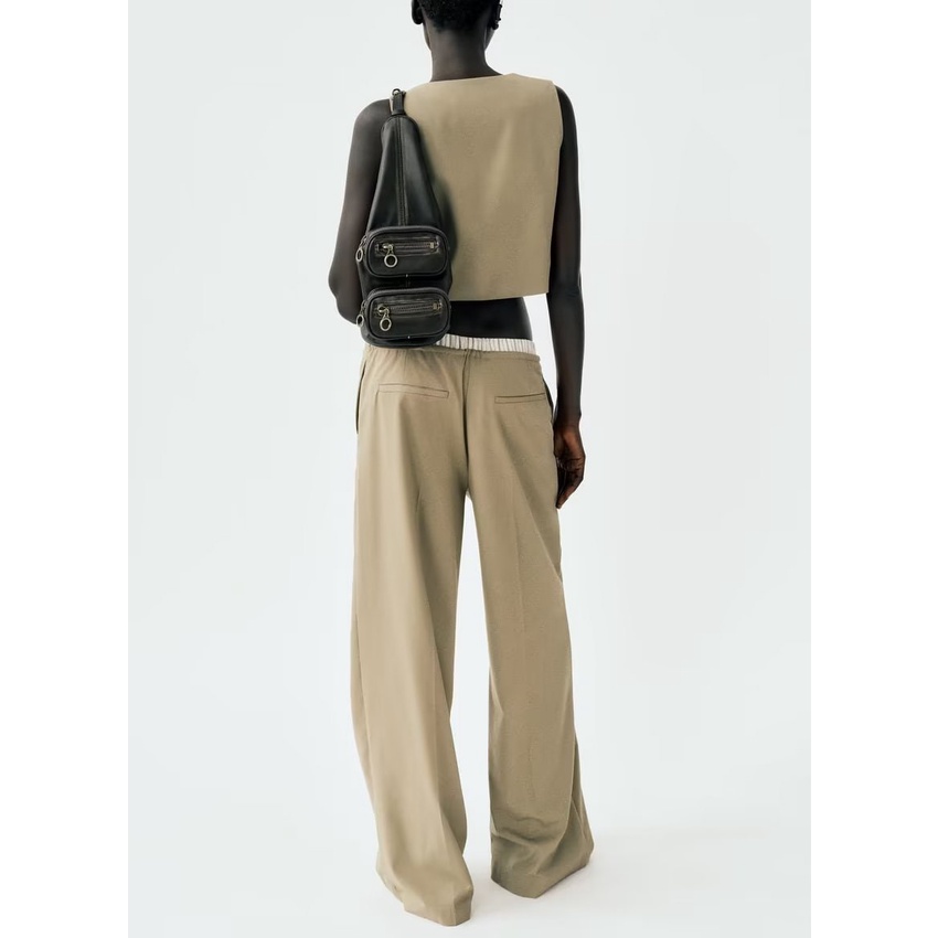 Zara Set Áo Dây + Quần Dài Ống Rộng Thời Trang Nữ2010715 7385565