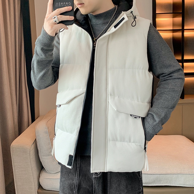 Áo Khoác Phao Không Tay Dáng Rộng Có Đệm cotton Dày Giữ Ấm Mùa Đông size s-4xl Cho Nam