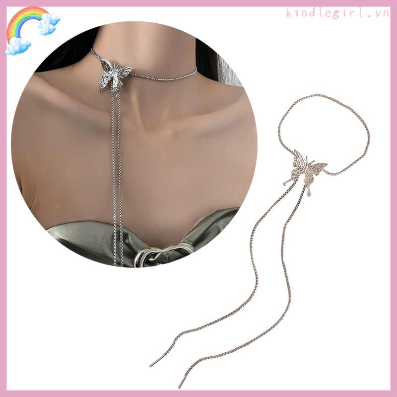 Vòng cổ Mặt Hình Bướm Phong Cách hip hop Thời Trang