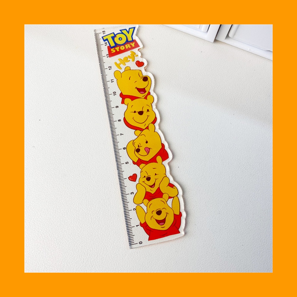 SANRIO Thước Đo Hoạt Hình winnie the pooh 15cm Bằng acrylic Dễ Thương Cho Học Sinh