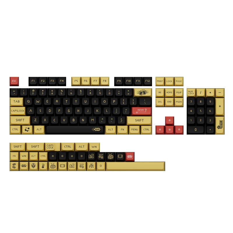 Beer Keycap XDA Profile Bàn Phím Cơ 134 Nút Bấm Thay Thế Cho Máy Pha Chế Bia / Bàn Phím
