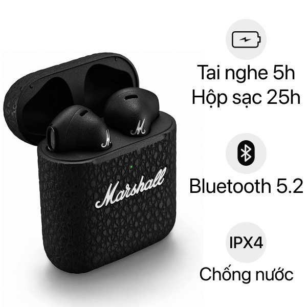 Tai nghe bluetooth Marshall Minor III công nghệ mới không dây chống thấm nước âm thanh tuyệt vời Techzone Mall