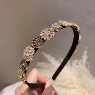 Băng đô cài tóc đính đá phong cách baroque đơn giản thời trang cho nữ