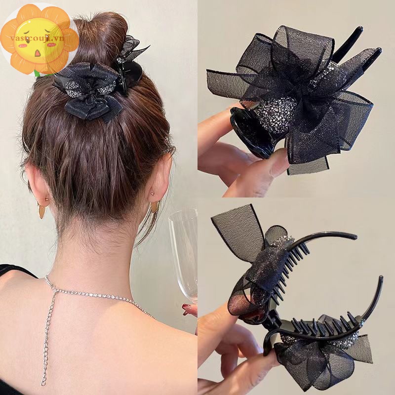 Vastji Kẹp Tóc Nơ Đính Đá Thời Trang Cho Nữ vn