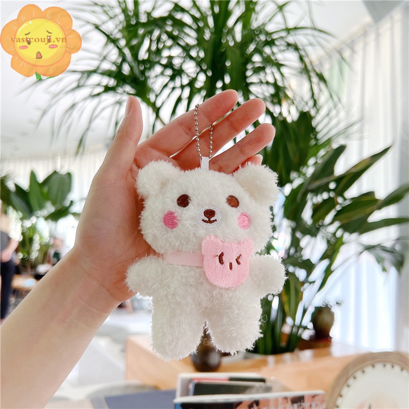 Vastji Móc Khóa Hình Gấu Bông mini Mềm Mại Đáng Yêu Cho Nam Và Nữ vn