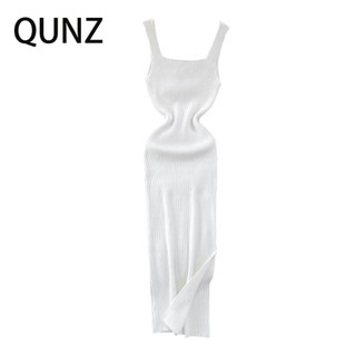 Qunz Bán Sỉ Đầm Hai Dây Mỏng Ôm Eo Không Tay 6557