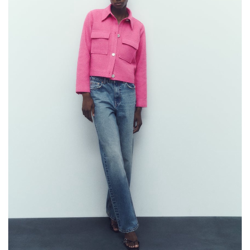 Zara Áo Khoác Dáng Rộng Thời Trang Mùa Thu Xinh Xắn 7102233