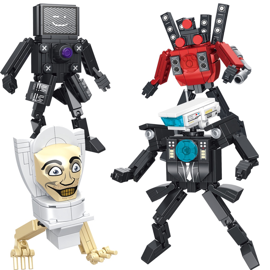 Skibidi Bộ Đồ Chơi Lắp Ráp toilet Hình Người Đàn Ông Và Máy Ảnh titan diy