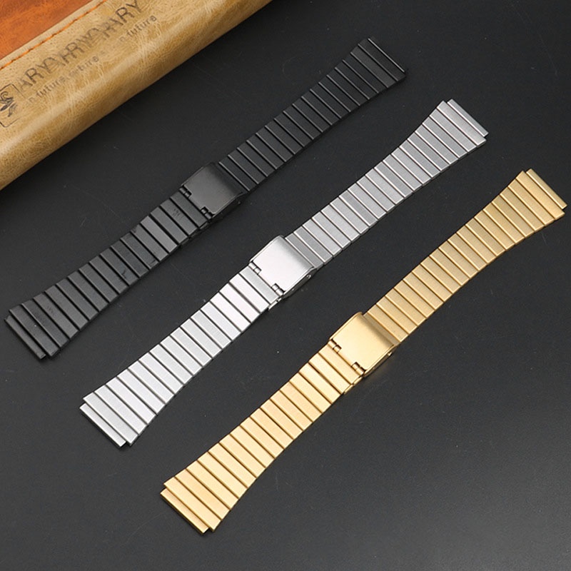 Dây Đeo Bằng Thép Không Gỉ 18mm Cho Đồng Hồ casio a158w aq230 ae1000 f91w