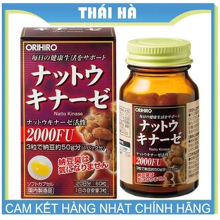 VIÊN UỐNG NATTOKINASE 2000FU  ORIHIRO 60 VIÊN NGĂN NGỪA ĐỘT QUỴ ỔN ĐỊNH HUYẾT ÁP