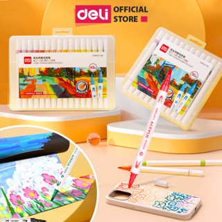Set Bút Sơn Acrylic Marker Cao Cấp Deli - Tô Màu DIY Vẽ Giày Túi Tote Vải Chai Lọ Đất Sét Tự Khô Trang Trí Chống Nước