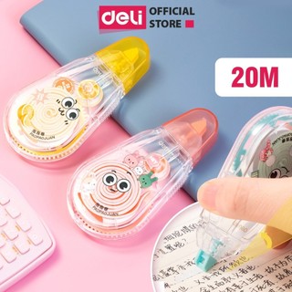 Bút Xóa Băng 20M Đáng Yêu Cute Deli - Xóa Sạch Phủ Kín Khô Nhanh Viết Đè Lên Ngay - Băng Xoá Kéo Cho Học Sinh Văn Phòng