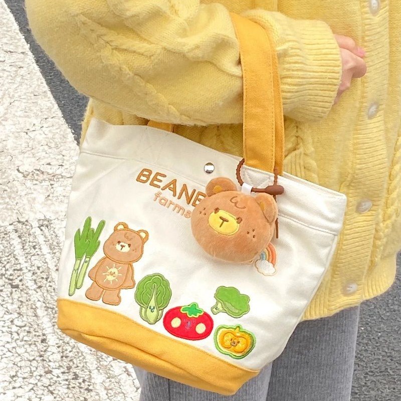 Túi Xách Vải canvas In Họa Tiết Hoạt Hình Dễ Thương Dành Cho Mẹ Và Bé
