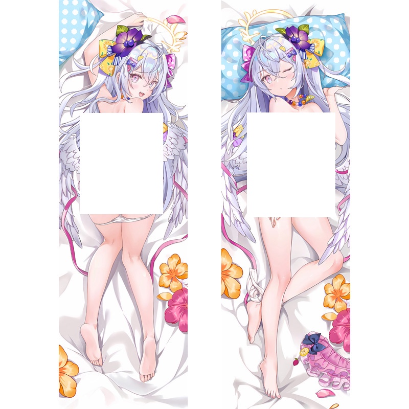 Vỏ Gối 2 Chiều Hình Hoa Đào Hoạt Hình Màu Xanh Dương Arushasu azusa Dakim Sakura