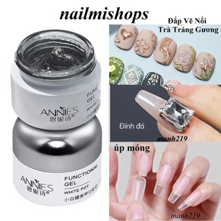 Gel vẽ nổi thủy tinh Annies chà tráng gương nổi, vẽ nổi, gel định hình úp móng làm nail 20g