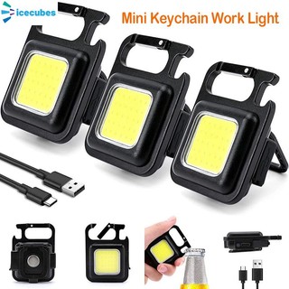 Đèn pin led mini móc khóa đèn usb sạc đèn pin/cắm trại ngoài trời đèn khẩn cấp/cảnh báo khẩn cấp đèn an toàn icecubes