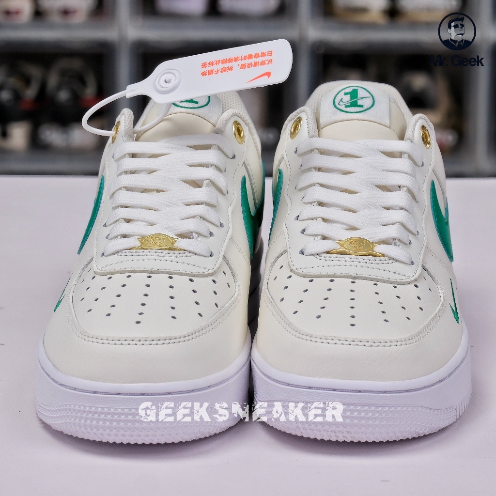 Giày Nk Air Force 1 Low '07 LV8 40th Anniversary Sail Malachite - Xanh Lá