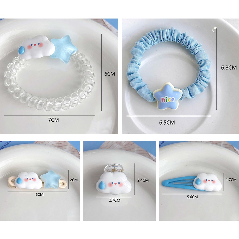Kẹp Tóc Hình Đám Mây / Ngôi Sao / Trái Tim Mềm Mại Cho Nữ