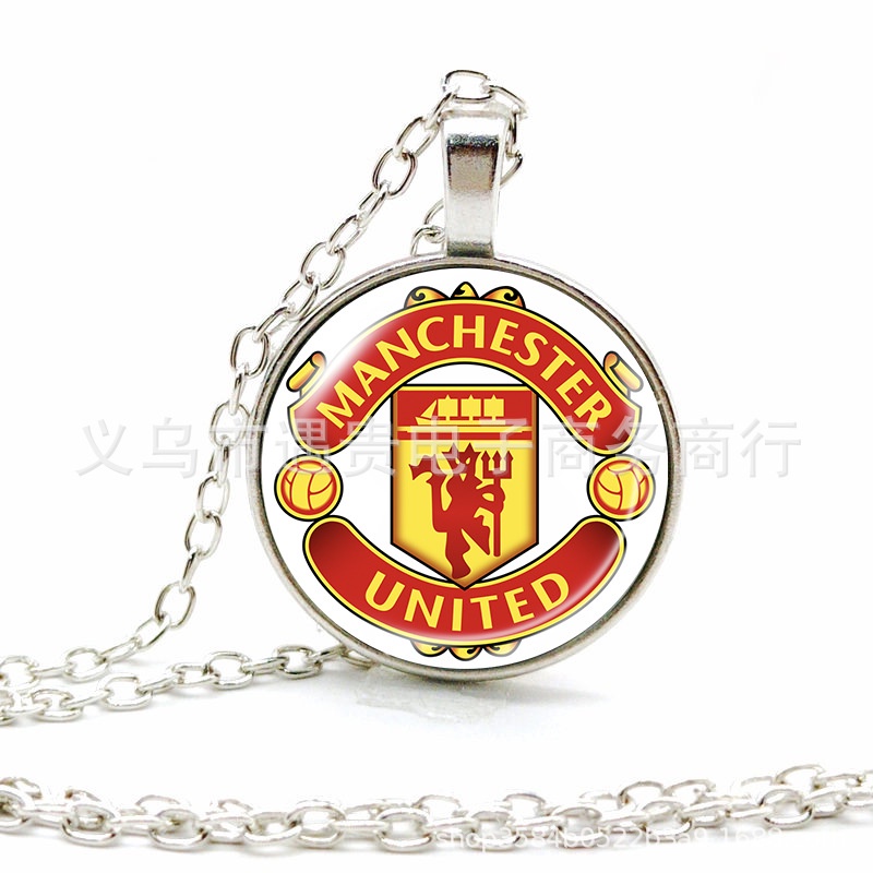Football Club Necklace Real Madrid Barcelona Football Team Time Gem Alloy Necklace Pendant Sweater Chain KW6B